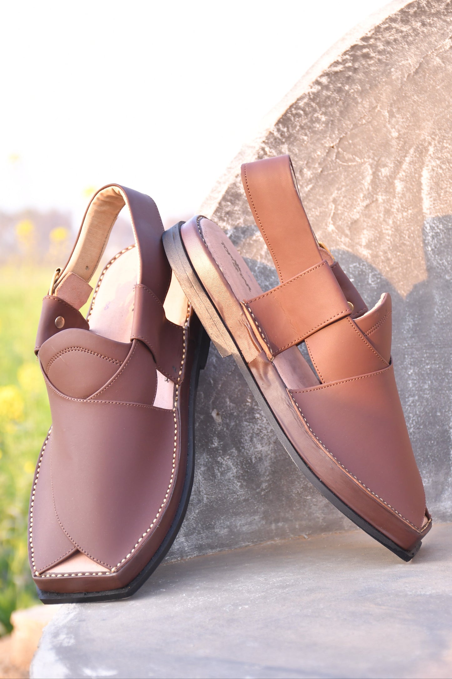 Premium Brown Leather Kaptaan Chappal