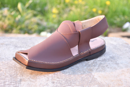 Premium Brown Leather Kaptaan Chappal