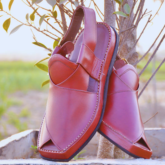 Heel Kaptaan Caramel Brown Peshawari Chappal