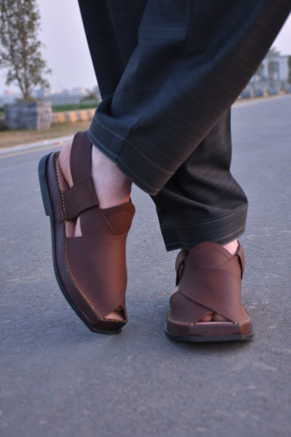 Premium Brown Leather Kaptaan Chappal