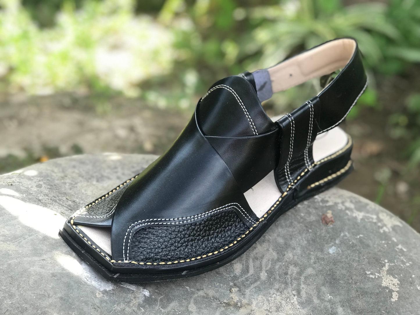 Black Zalmi Peshawari Chappals